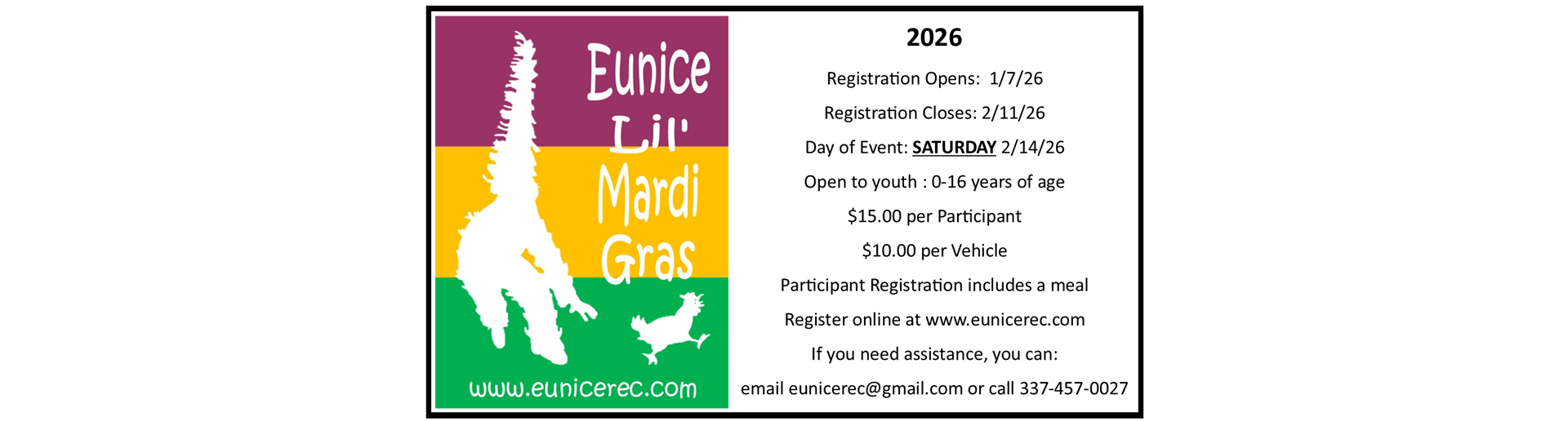 2026 Eunice Lil' Mardi Gras